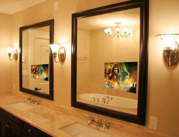 Seura television that plays through the mirror